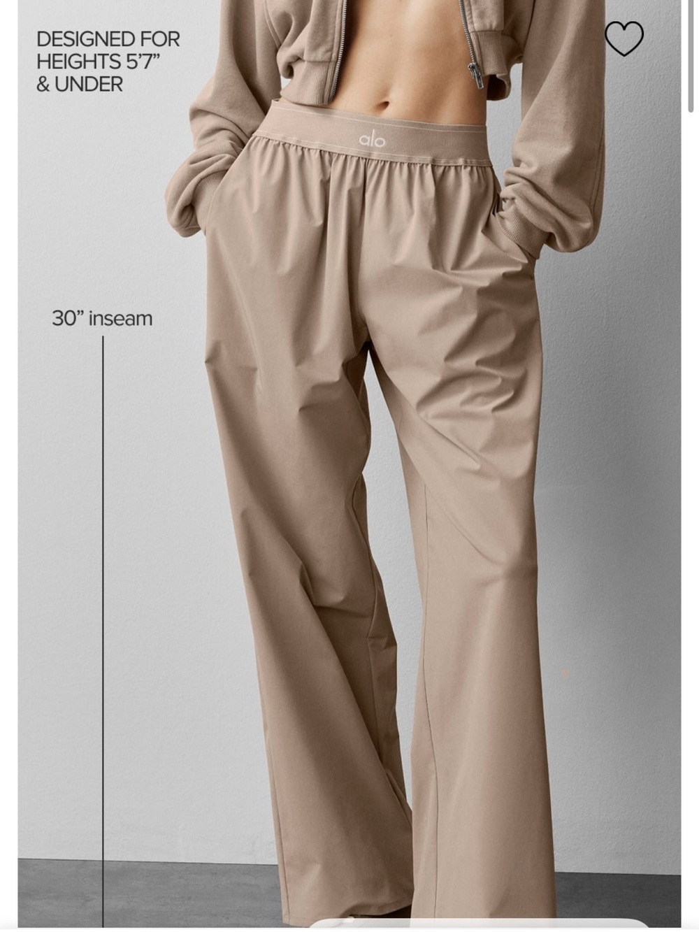 ALO Yoga Wide Leg High-Rise Pants in Taupe - Picture 1 of 3